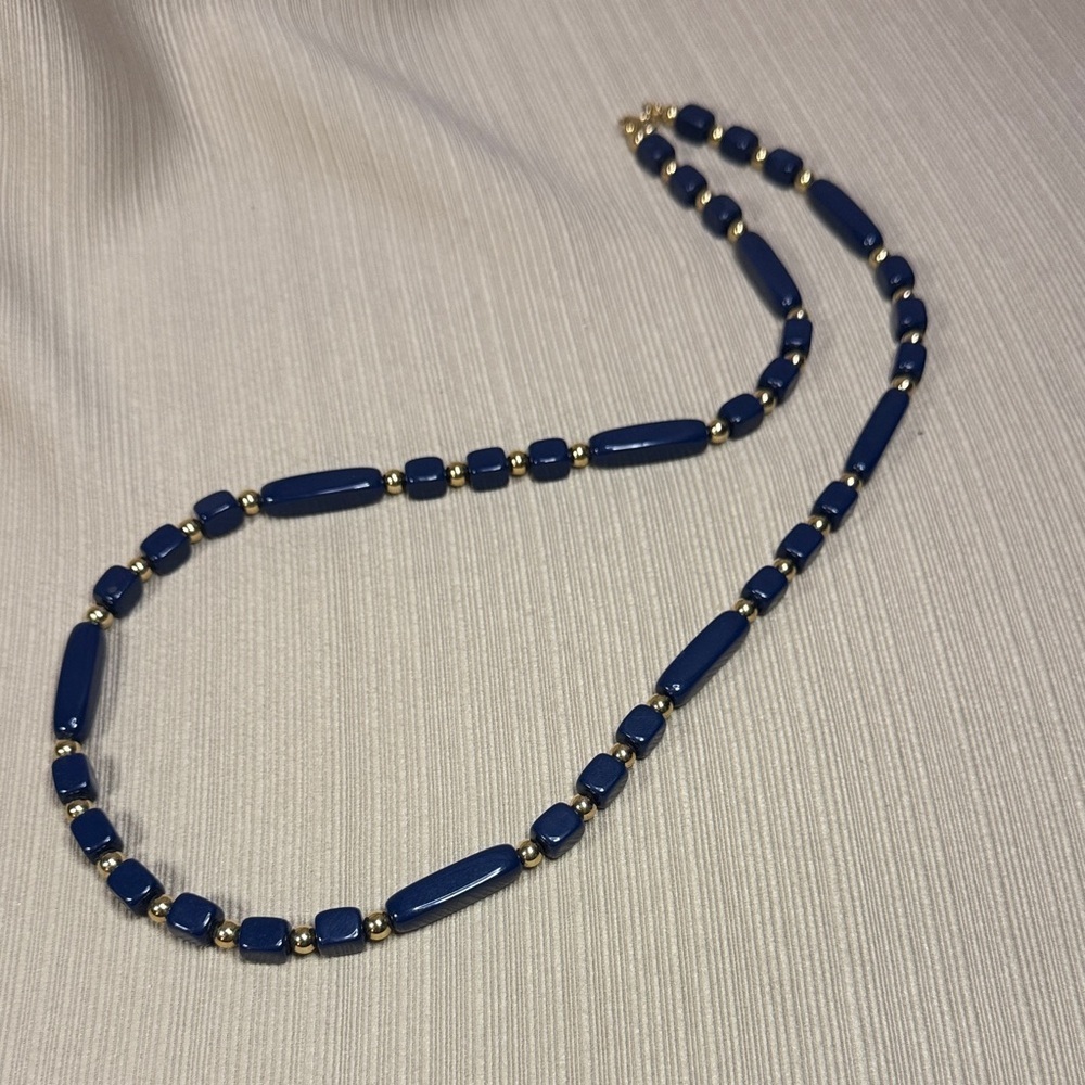 Trifari Navy and Gold Necklace